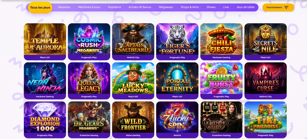 Simsinos Casino popular slots selection